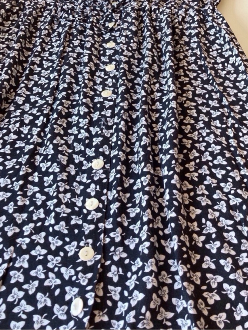 Magaschoni Black White Ditsy Floral Button Front Midi Dress Short Sleeve XL - Picture 4 of 13